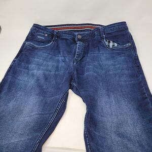 38x 27 Designer RIVEX Mens Jeans, The Night Flag Tailored